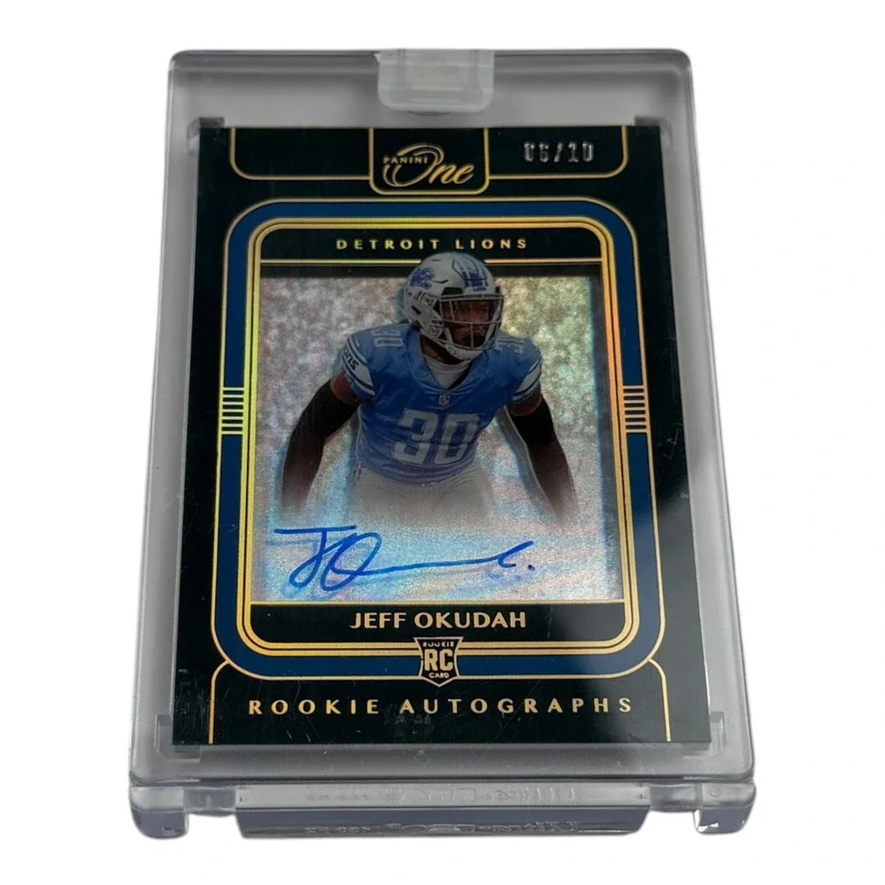 2020 Panini One Jeff Okudah Rookie Autograph Detroit Lions 06/10 Card 110